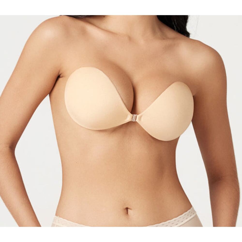Niidor Women's B Cup Classic Fabric Nude Adhesive Stick on Bra F8-20